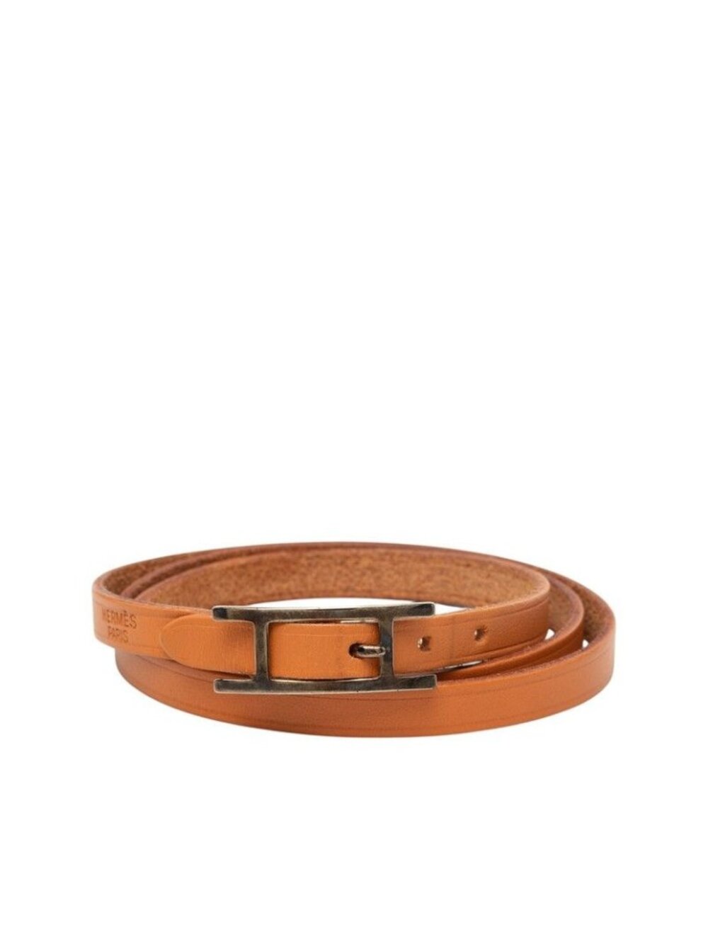 Hermes Hapi Triple Strand Bracelet Brown Leather